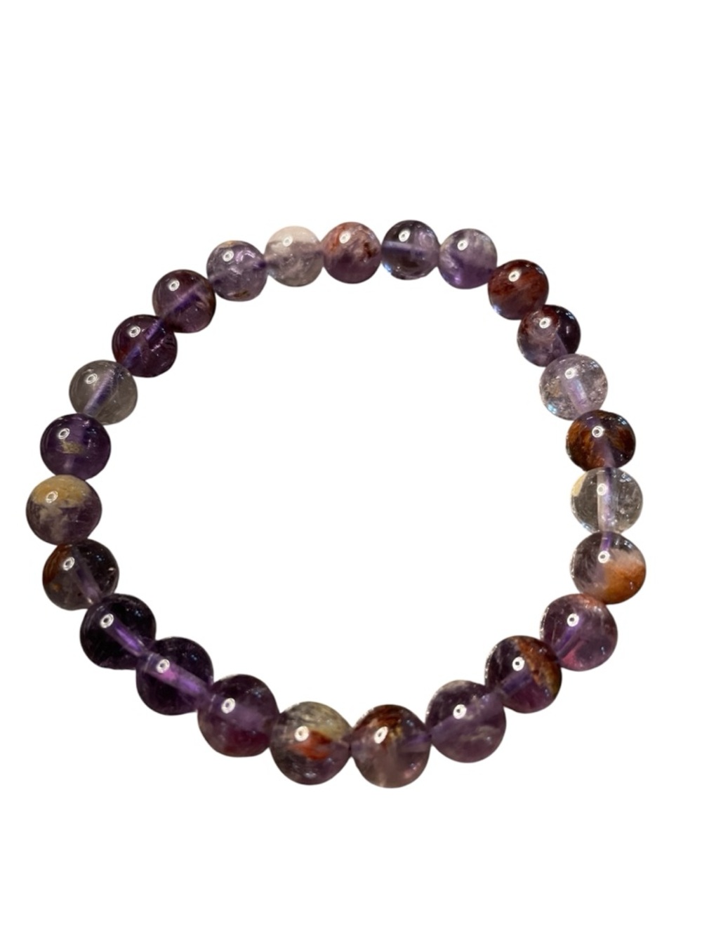 Amethyst Multi-Tone Beaded Stretch Bracelet